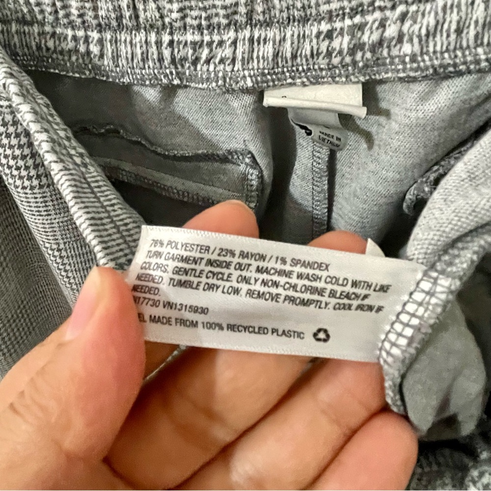 a new day Gray Plaid Drawstring Joggers Large Women SweatPants Athletic Casual - Picture 7 of 7
